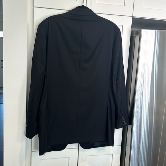 Saks Fifth Avenue Men’s 2 Button Wool Black Blazer Slim Fit Size 44 L - Picture 10 of 13